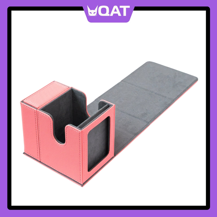QAT Showcase Gearbox.  Leather Deck Box for 100+ Double Sleeved Cards