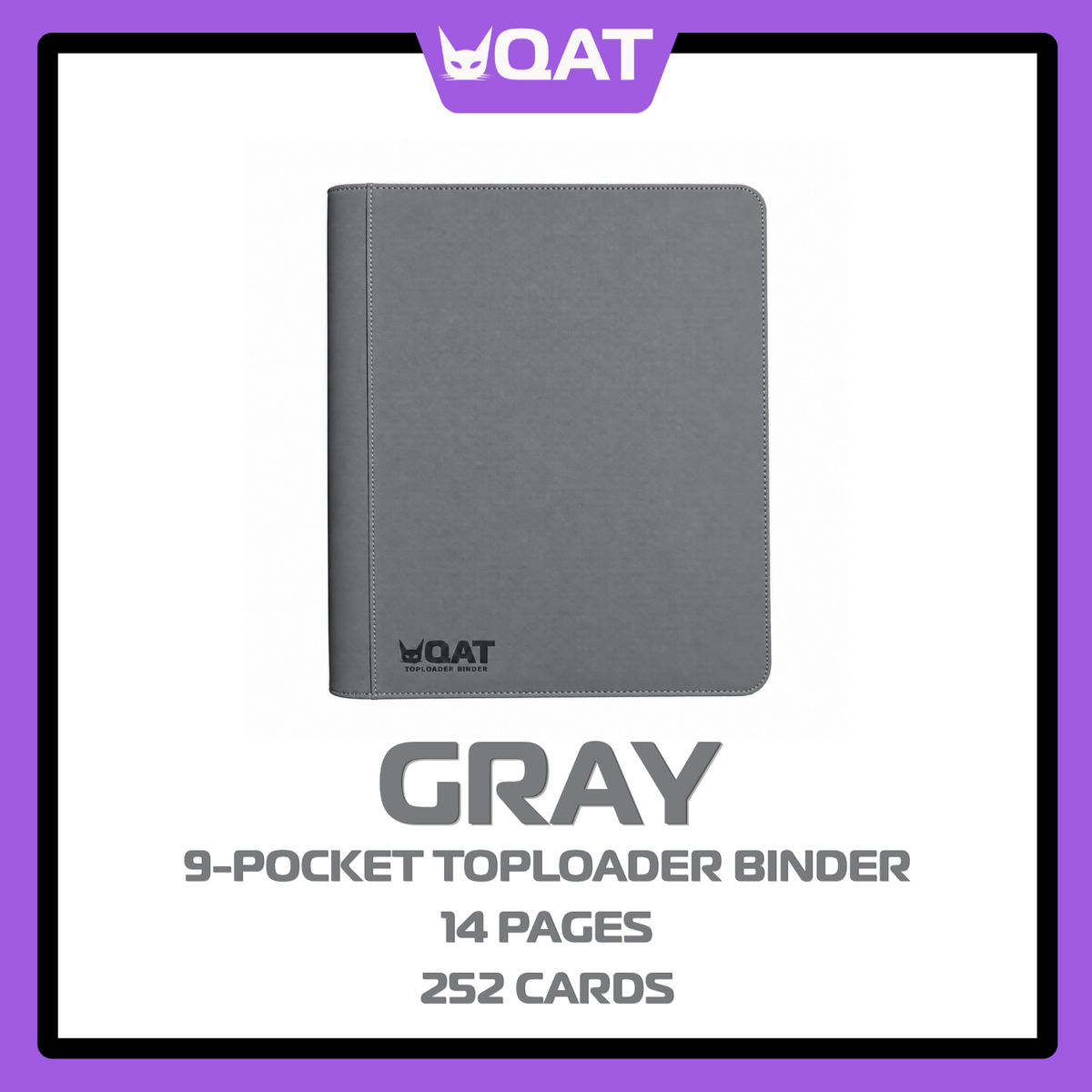 QAT 9-Pocket Toploader Binder (Pokémon, MTG, One Piece, Sports Cards – 14 Pages)