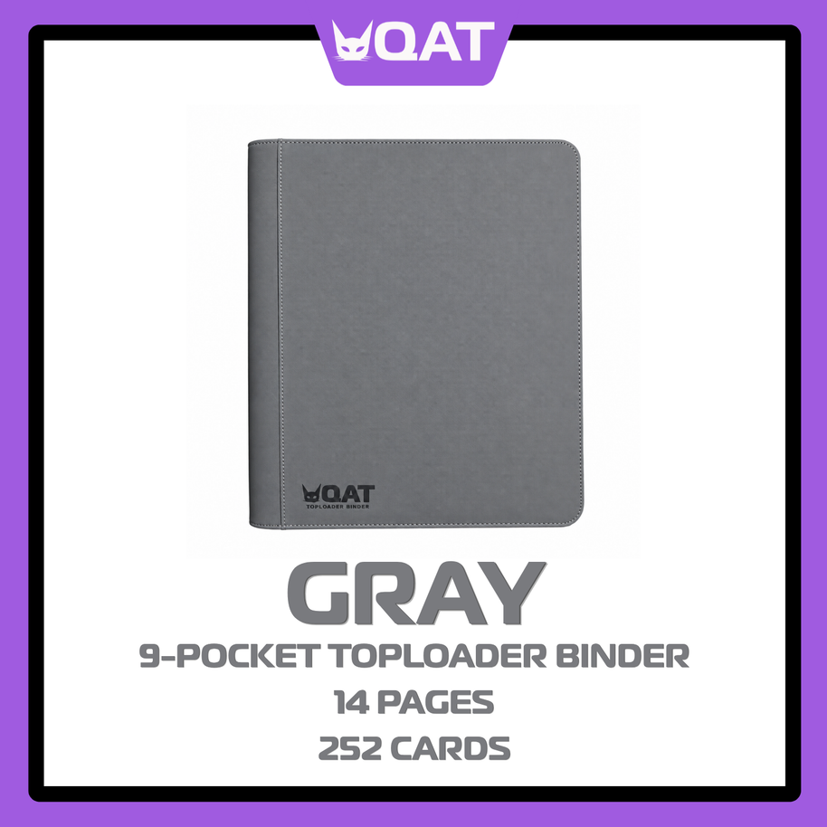QAT 9-Pocket Toploader Binder (Pokémon, MTG, One Piece, Sports Cards – 14 Pages)