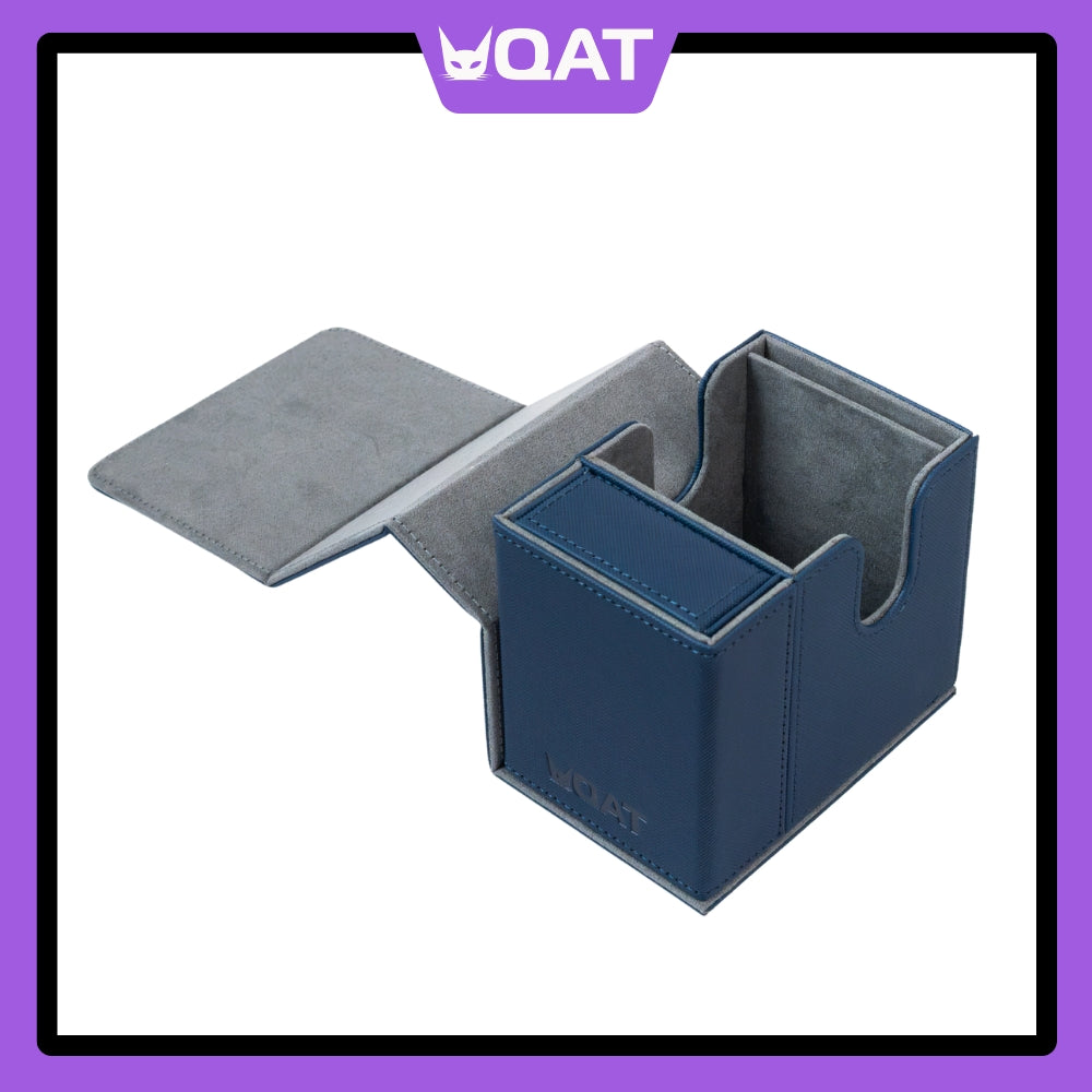 QAT Showcase Gearbox.  Leather Deck Box for 100+ Double Sleeved Cards