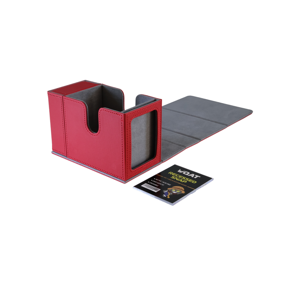 QAT Showcase Gearbox XL. Includes dice compartment and 1 recessed snap. For 100 triple sleeved cards