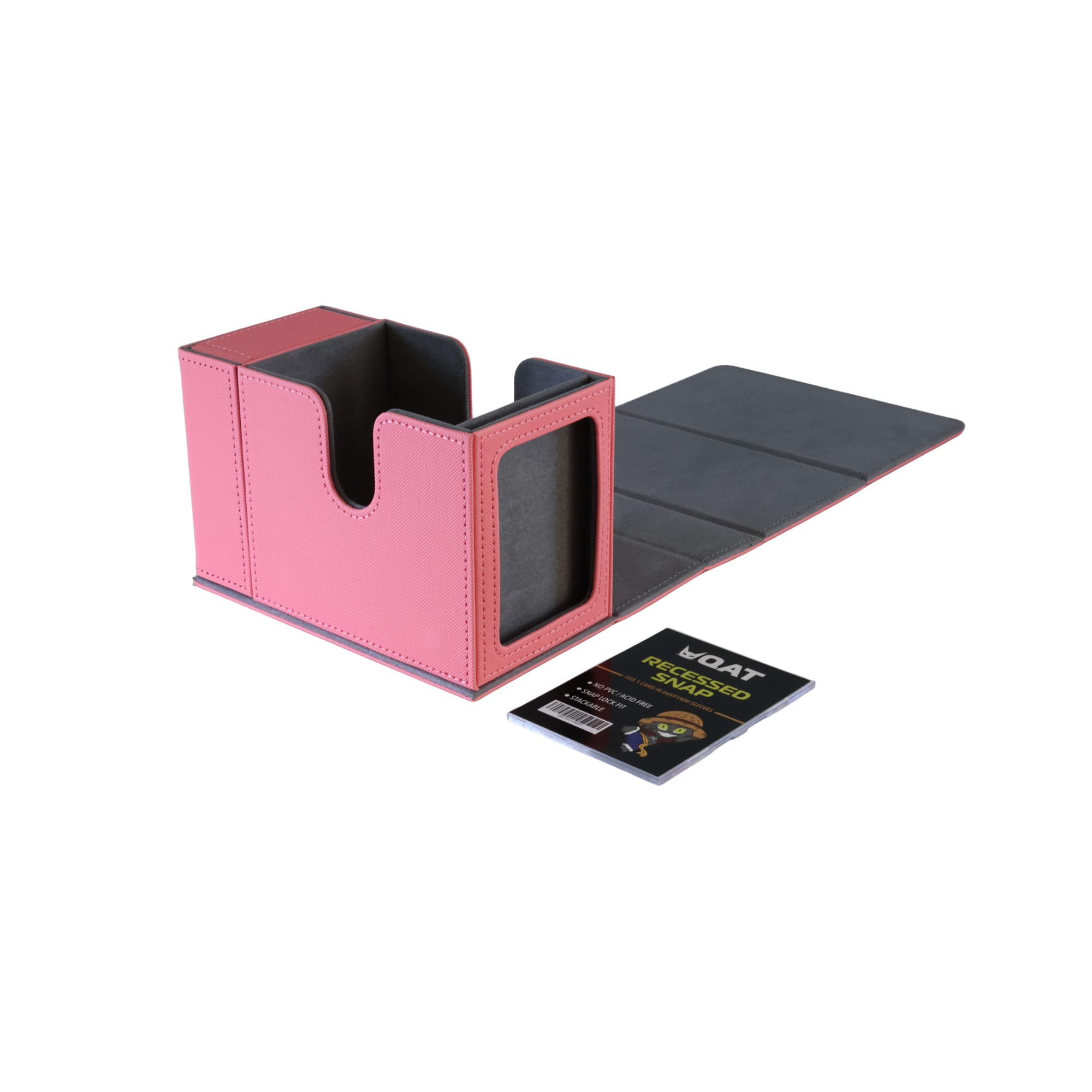 QAT Showcase Gearbox XL. Includes dice compartment and 1 recessed snap. For 100 triple sleeved cards