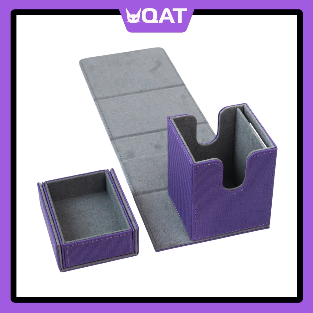 QAT Showcase Gearbox.  Leather Deck Box for 100+ Double Sleeved Cards