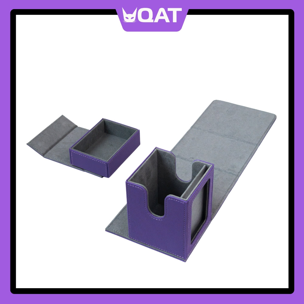 QAT Showcase Gearbox.  Leather Deck Box for 100+ Double Sleeved Cards