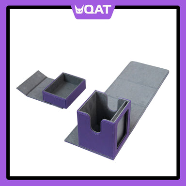 QAT Showcase Gearbox.  Leather Deck Box for 100+ Double Sleeved Cards