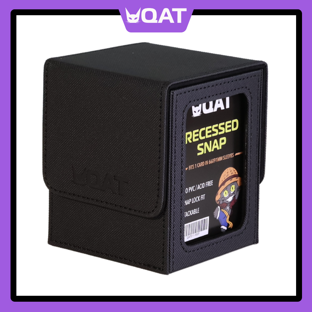 QAT Showcase Convertible Deck Box – Fits 100+ Double-Sleeved Cards | Premium Leather Magnetic Deck Box