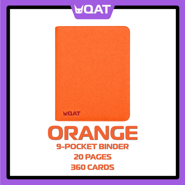 QAT Premium Leather 9-Pocket Binder (Pokémon, MTG, One Piece, Lorcana – 360 Cards)