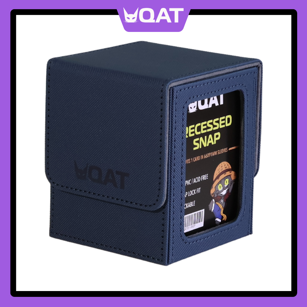QAT Showcase Convertible Deck Box – Fits 100+ Double-Sleeved Cards | Premium Leather Magnetic Deck Box