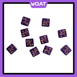 QAT 10pcs D6 12mm Plus/Minus Counter Dice for TCGs, Tabletop & Board Games