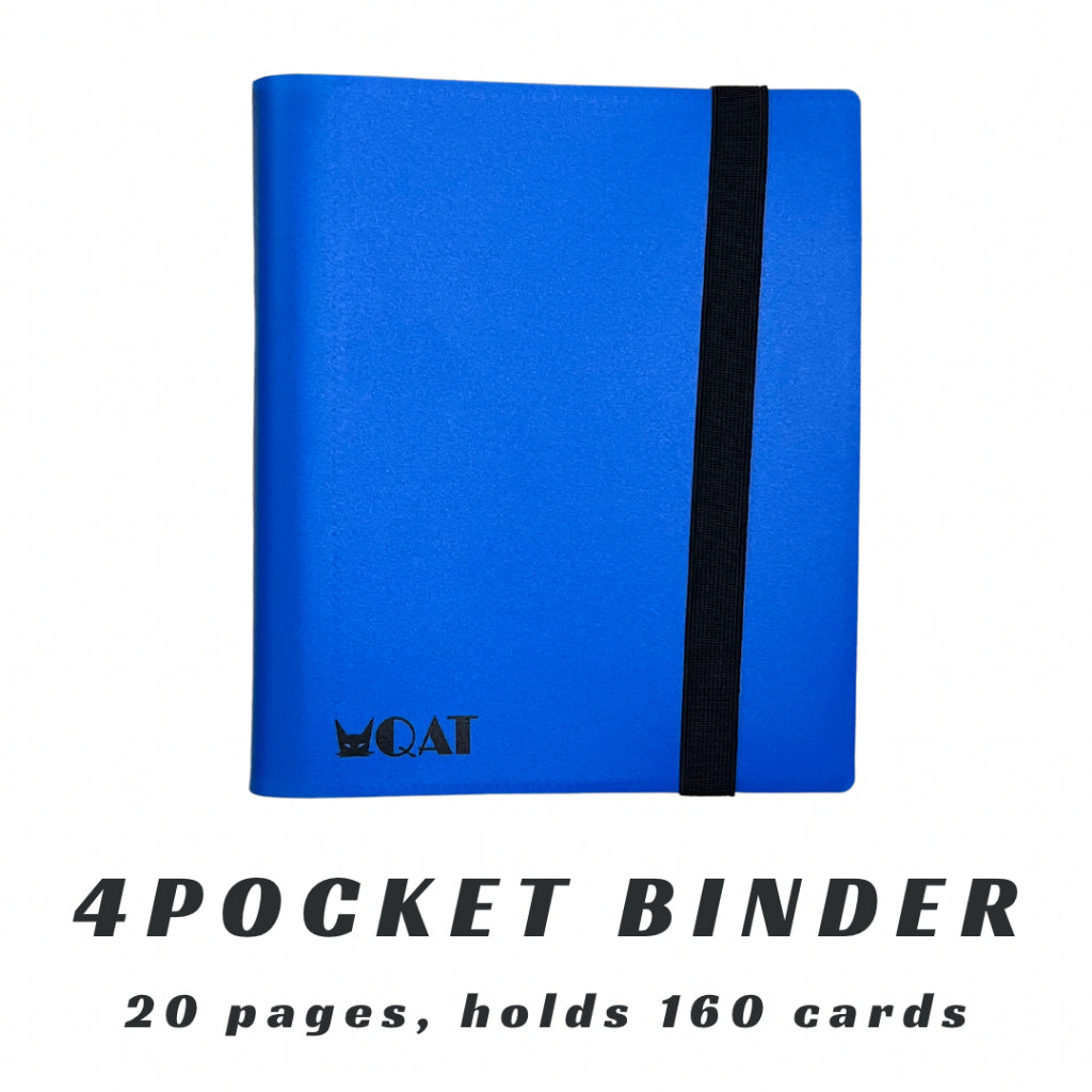 4 pocket card sleeves 4-Pocket Starter Series Card Album with leather strap. – QAT Card Sleeves & Accessories