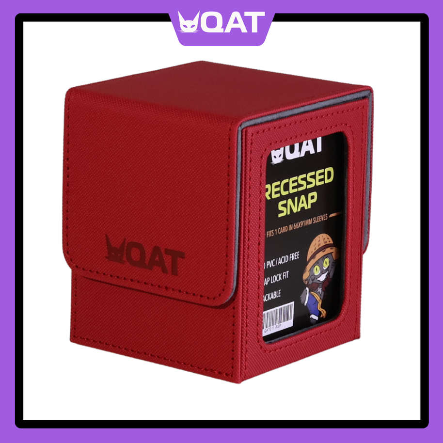 QAT Showcase Convertible Deck Box – Fits 100+ Double-Sleeved Cards | Premium Leather Magnetic Deck Box