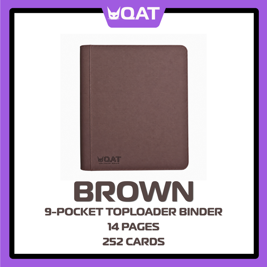 QAT 9-Pocket Toploader Binder (Pokémon, MTG, One Piece, Sports Cards – 14 Pages)