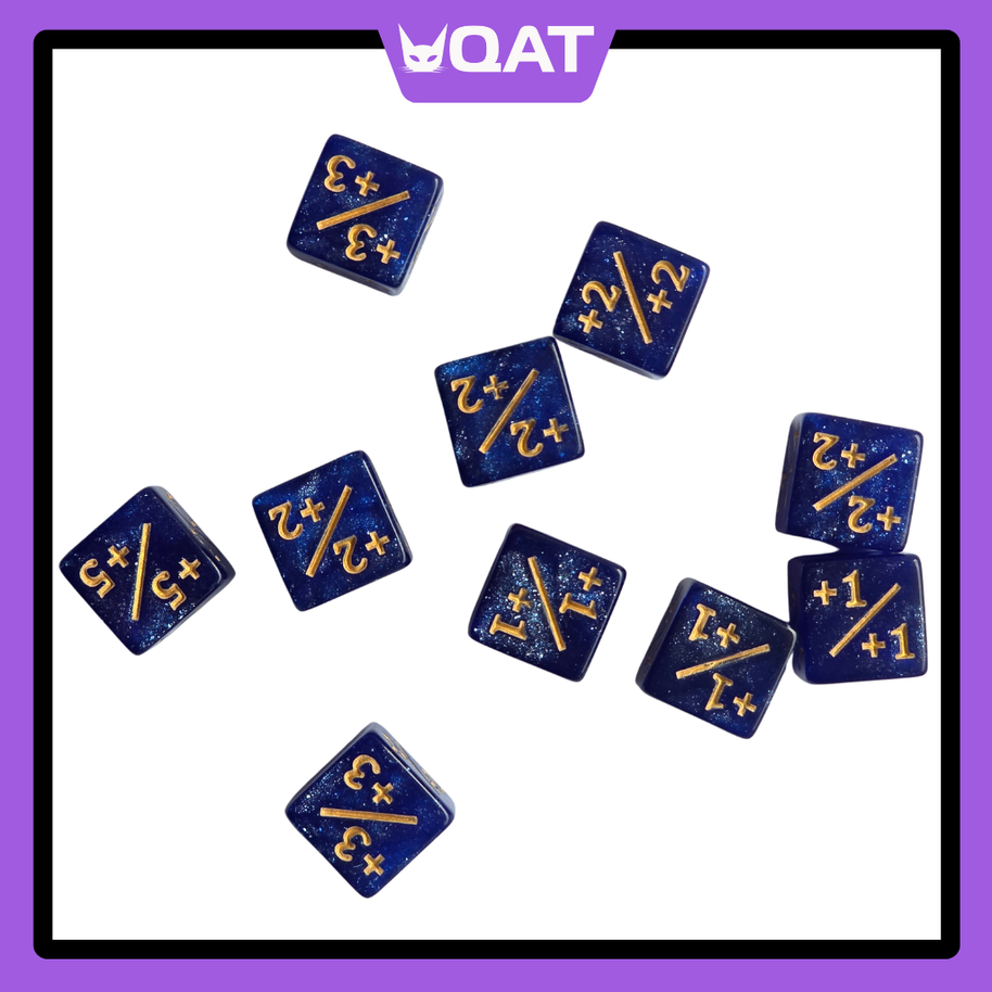 QAT 10pcs D6 12mm Plus/Minus Counter Dice for TCGs, Tabletop & Board Games