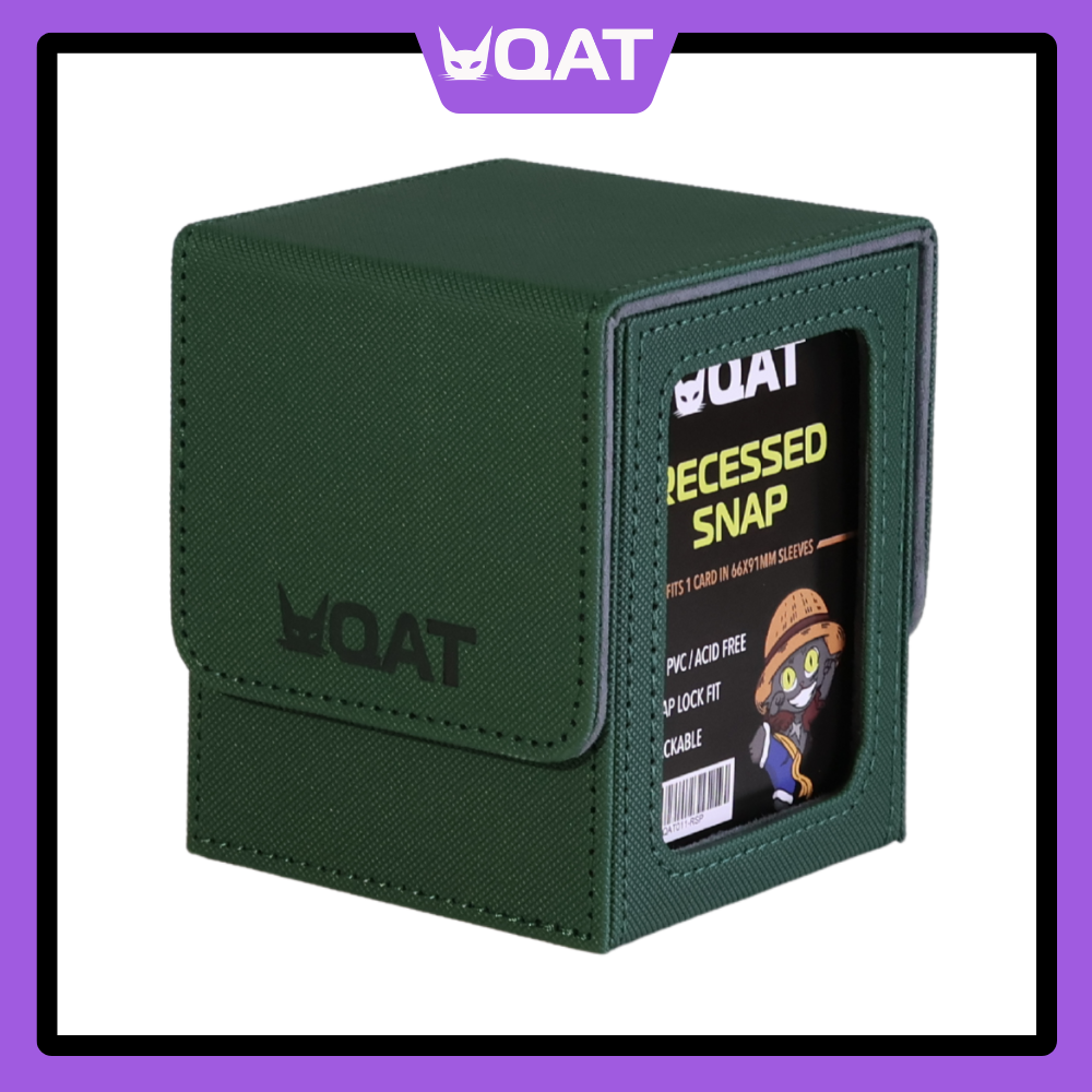 QAT Showcase Convertible Deck Box – Fits 100+ Double-Sleeved Cards | Premium Leather Magnetic Deck Box