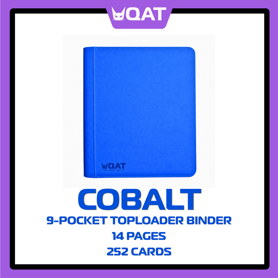 QAT 9-Pocket Toploader Binder (Pokémon, MTG, One Piece, Sports Cards – 14 Pages)