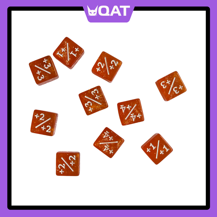 QAT 10pcs D6 12mm Plus/Minus Counter Dice for TCGs, Tabletop & Board Games