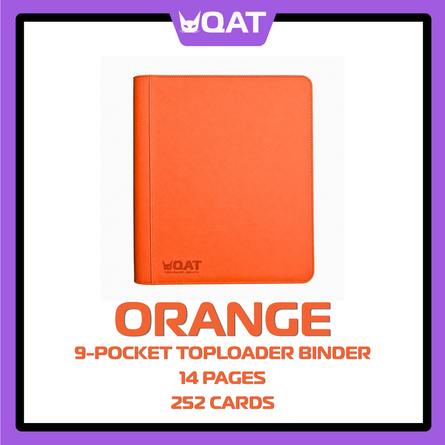 QAT 9-Pocket Toploader Binder (Pokémon, MTG, One Piece, Sports Cards – 14 Pages)
