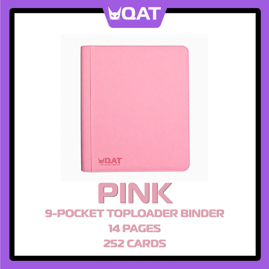 QAT 9-Pocket Toploader Binder (Pokémon, MTG, One Piece, Sports Cards – 14 Pages)