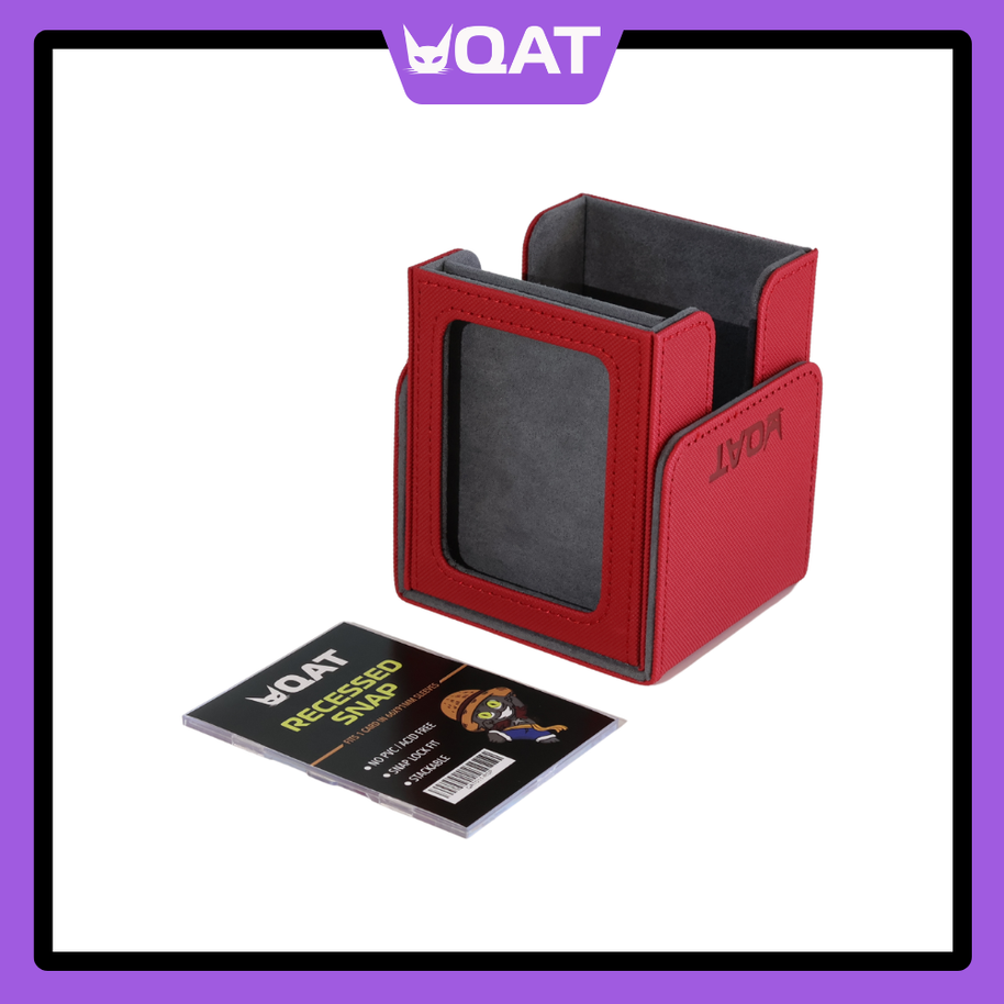 QAT Showcase Convertible Deck Box – Fits 100+ Double-Sleeved Cards | Premium Leather Magnetic Deck Box