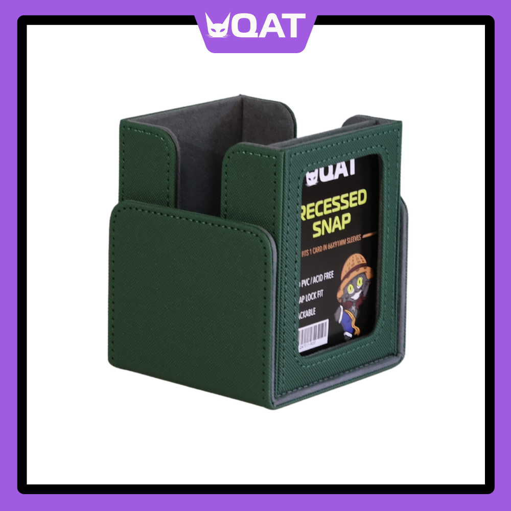 QAT Showcase Convertible Deck Box – Fits 100+ Double-Sleeved Cards | Premium Leather Magnetic Deck Box