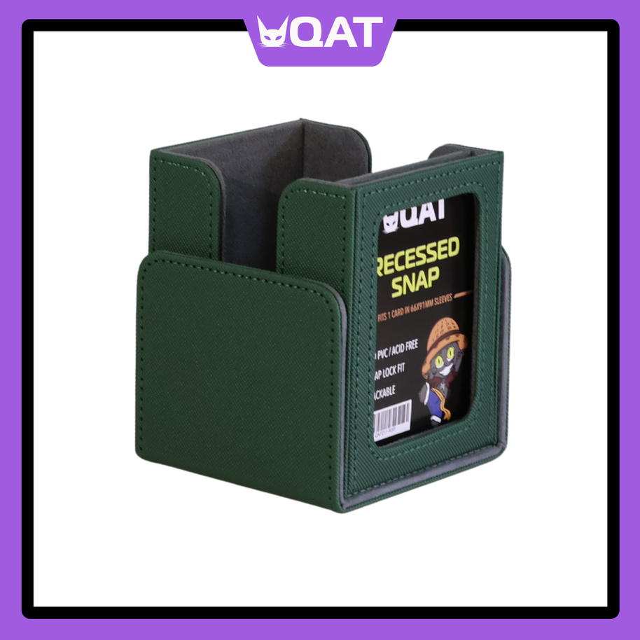 QAT Showcase Convertible Deck Box – Fits 100+ Double-Sleeved Cards | Premium Leather Magnetic Deck Box
