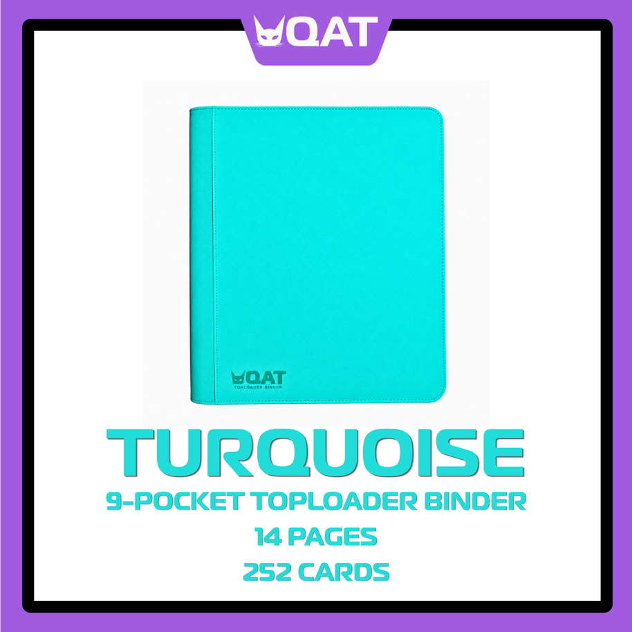 QAT 9-Pocket Toploader Binder (Pokémon, MTG, One Piece, Sports Cards – 14 Pages)