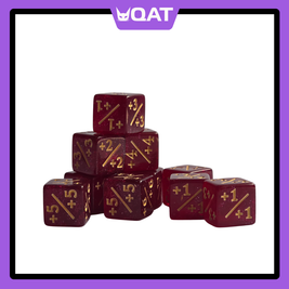QAT 10pcs D6 12mm Plus/Minus Counter Dice for TCGs, Tabletop & Board Games
