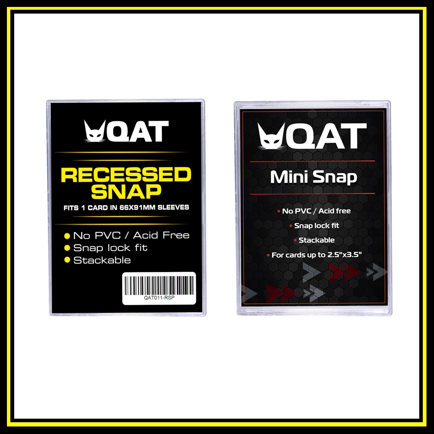 Snap Acrylic Cases.  Mini Snap and Recessed Snap