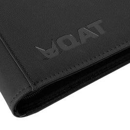 QAT Premium 12-Pocket Card Binder.  Leather material with zipper closure.  Side loading.