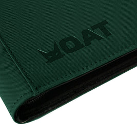 QAT Premium 12-Pocket Card Binder.  Leather material with zipper closure.  Side loading.