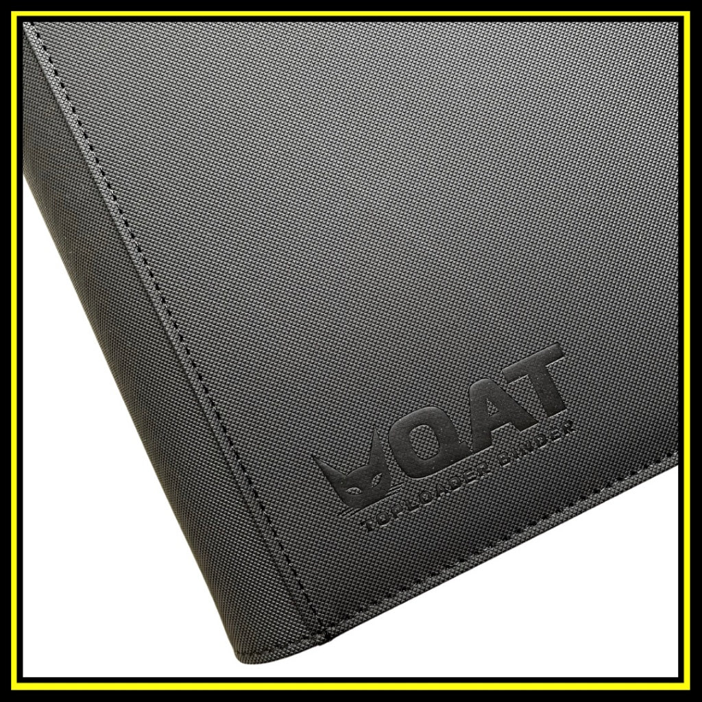 QAT Premium 12-Pocket Card Binder.  Leather material with zipper closure.  Side loading.