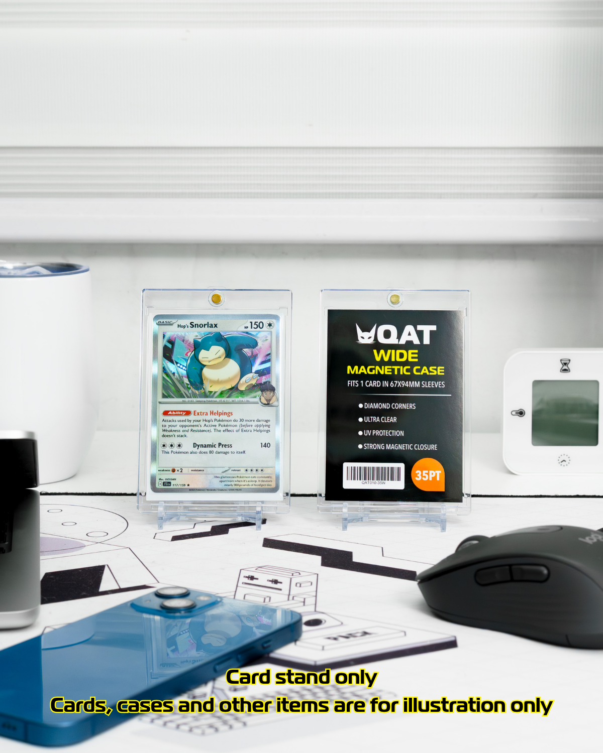 QAT Card Stand (1 Set) | TCG Display Holder for Pokémon, MTG, Toploaders & Magnetic Cases