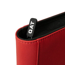 QAT Premium 12-Pocket Card Binder.  Leather material with zipper closure.  Side loading.
