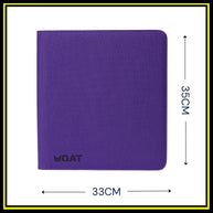 QAT Premium 12-Pocket Card Binder.  Leather material with zipper closure.  Side loading.
