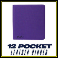 QAT Premium 12-Pocket Card Binder.  Leather material with zipper closure.  Side loading.